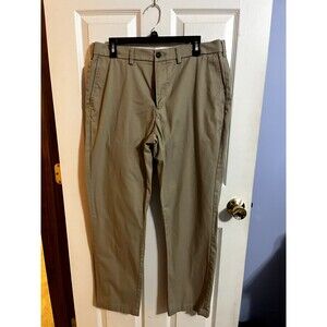George Classic Fit Khaki Plain Front Pants 36"x32" Wrinkle Resistant